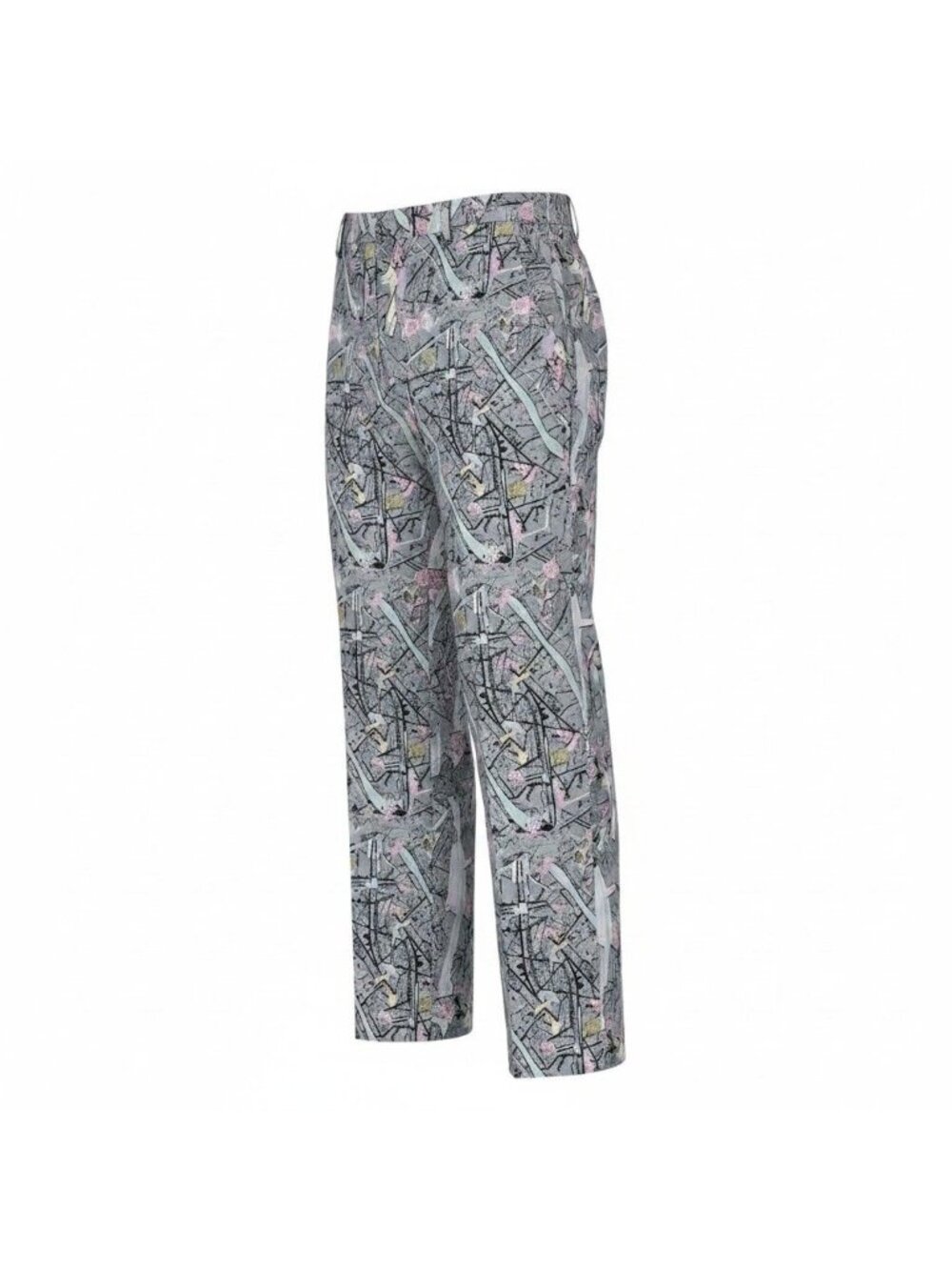Fendi Easy Pants Silk All Over Print Gray